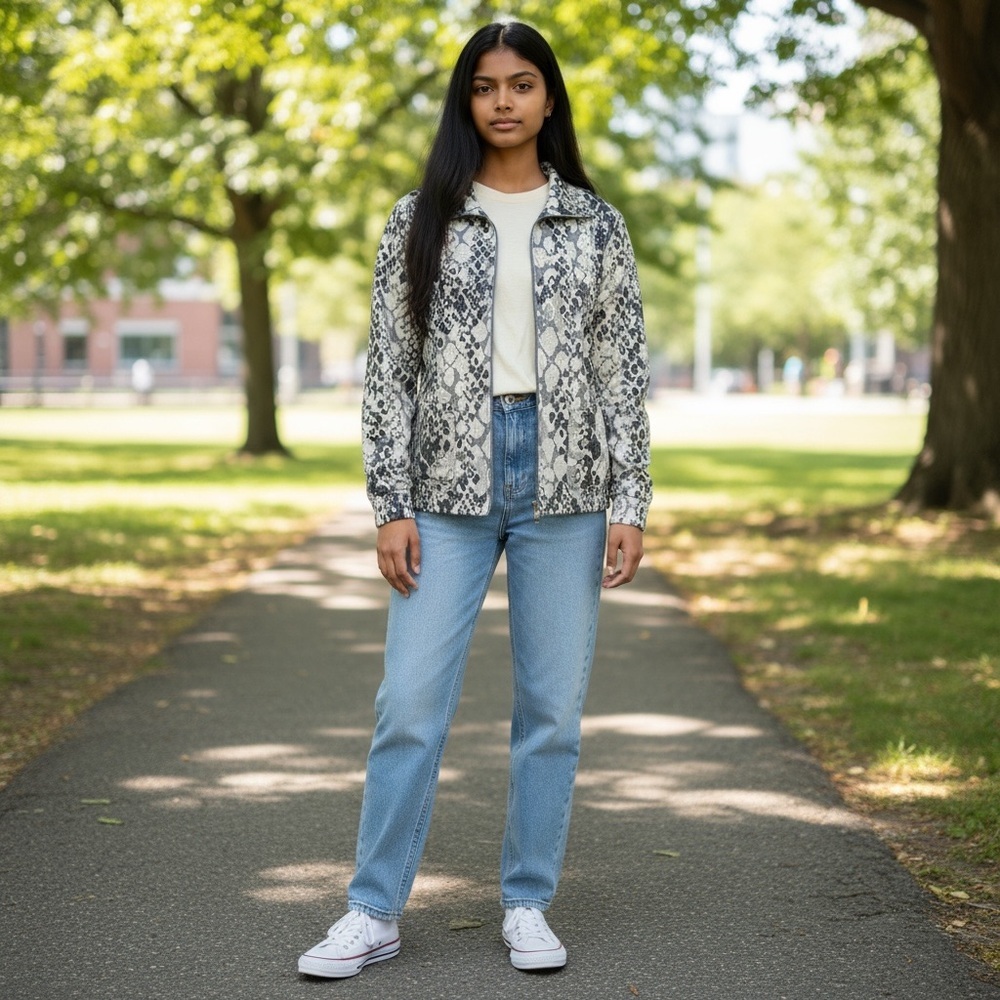 Ruby Rd. Monochrome Faux Snakeskin Jacket Size 10 absolutely stunning!